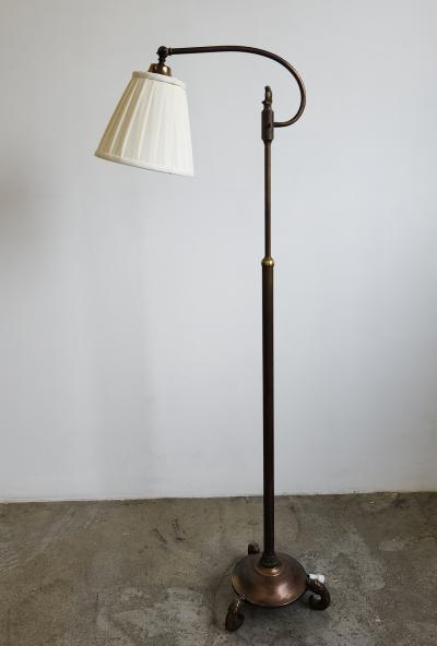 Just Andersen Adjustable Brass Floor Lamp Scandinavia 1920s