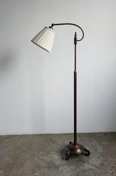 Just Andersen Adjustable Brass Floor Lamp Scandinavia 1920s