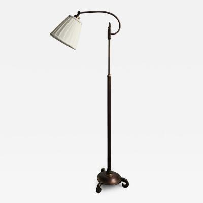 Just Andersen Adjustable Brass Floor Lamp Scandinavia 1920s