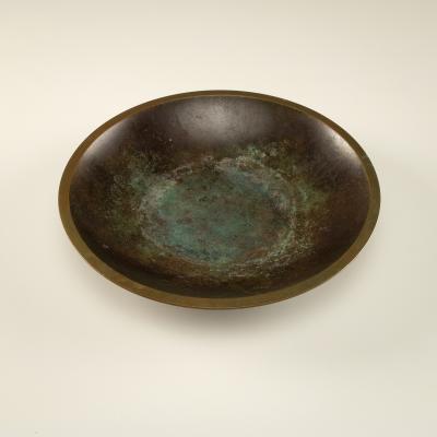 Just Andersen Art Deco Disko Metal Bowl Model B1892 by Just Andersen Denmark 1930s