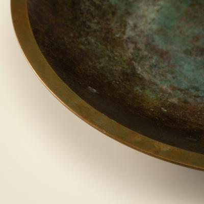 Just Andersen Art Deco Disko Metal Bowl Model B1892 by Just Andersen Denmark 1930s