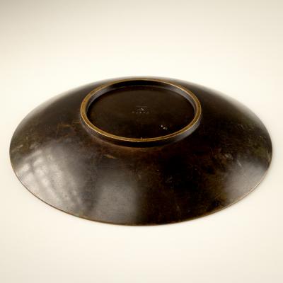 Just Andersen Art Deco Disko Metal Bowl Model B1892 by Just Andersen Denmark 1930s