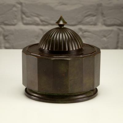 Just Andersen Bronze Inkwell GAB Sweden 1930s