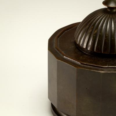 Just Andersen Bronze Inkwell GAB Sweden 1930s