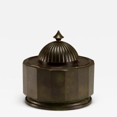 Just Andersen Bronze Inkwell GAB Sweden 1930s