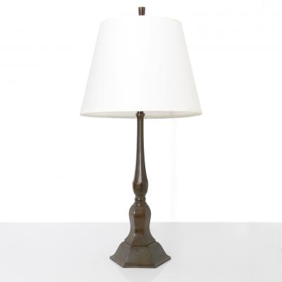 Just Andersen DANISH ARTIST JUST ANDERSEN DISKO METAL 1920S TABLE LAMP 