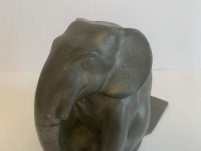 Just Andersen Just Andersen 1930s Danish Pewter Elaphant Book End