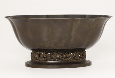 Just Andersen Just Andersen patinated disco metal planter model 164