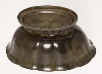 Just Andersen Just Andersen patinated disco metal planter model 164