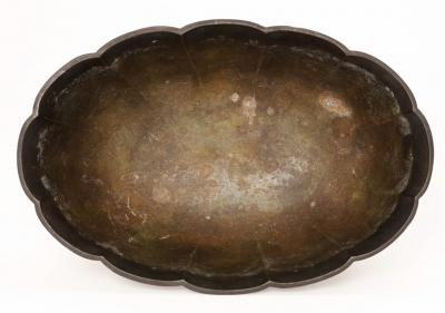 Just Andersen Just Andersen patinated disco metal planter model 164