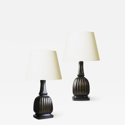 Just Andersen Pair of Art Nouveau Table Lamps in Disko by Just Andersen