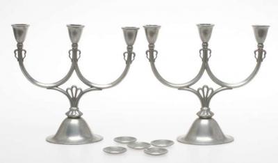 Just Andersen Pair of Candelabra by Just Andersen