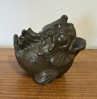 Just Andersen Pair of Danish Art Deco Just Andersen Fighting Fish 1920