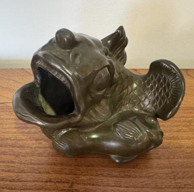 Just Andersen Pair of Danish Art Deco Just Andersen Fighting Fish 1920