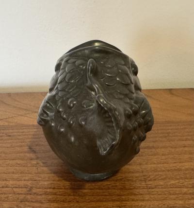 Just Andersen Pair of Danish Art Deco Just Andersen Fighting Fish 1920