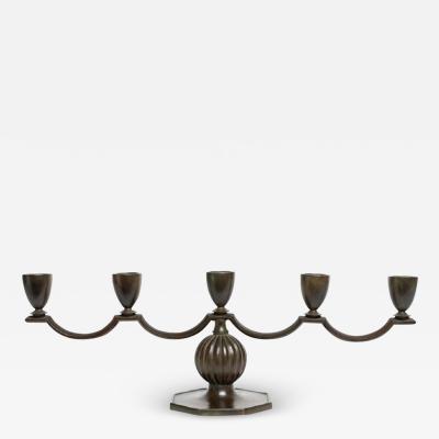 Just Andersen RARE ART DECO BRONZE CANDELABRA BY JUST ANDERSEN