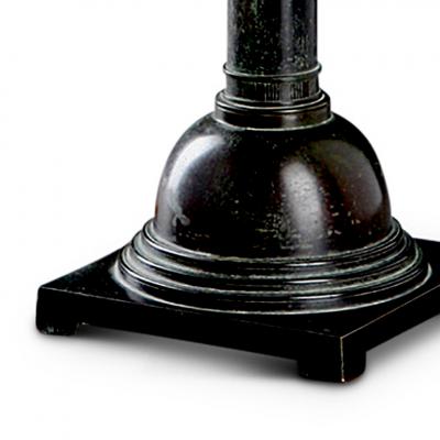 Just Andersen Rare tall column form table lamp in patinated bronze by Just Andersen