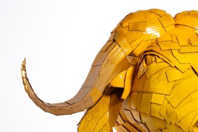Justin King Buffalo 2 in Butterscotch Yellow with Gold Leaf Detail