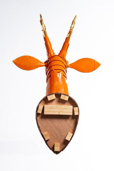 Justin King Gazelle 5 in Persimmon Orange with Gold Leaf Horn Detail