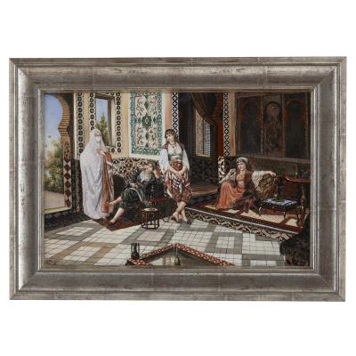 K nigliche Porzellan Manufaktur KPM Orientalist porcelain plaque in the manner of KPM