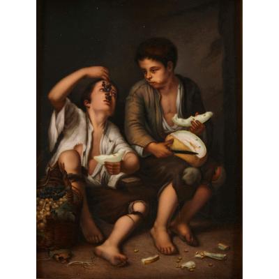 K nigliche Porzellan Manufaktur KPM Pair of KPM porcelain plaques after Spanish Baroque paintings by Murillo