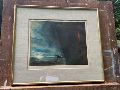 KAIKO MOTI THE MONSOON HORSES ETCHING BY KAIKO MOTI