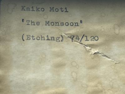 KAIKO MOTI THE MONSOON HORSES ETCHING BY KAIKO MOTI