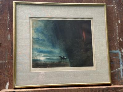 KAIKO MOTI THE MONSOON HORSES ETCHING BY KAIKO MOTI