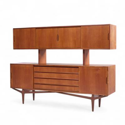 KNUD NIELSEN Knud Nielsen Mid Century Danish Teak Credenza and Hutch