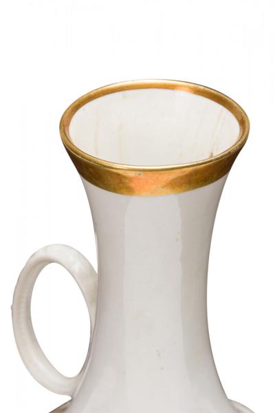 KPM Bavaria German Mid Century White and Gold and Raised Geometric Pattern Porce