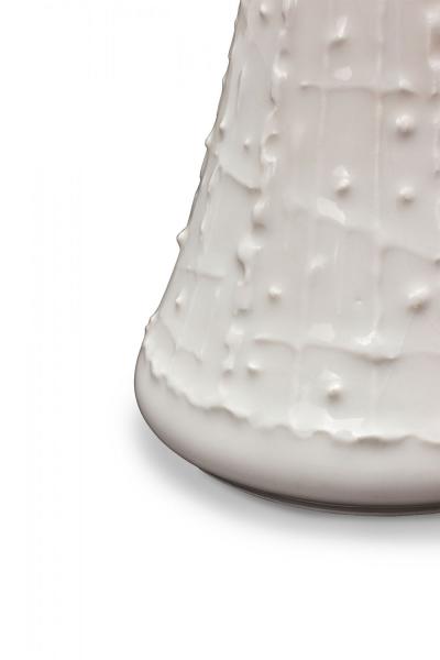 KPM West German Mid Century Organic Line and Dot Textured White Porcelain Vase