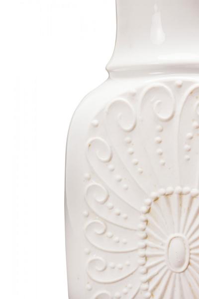 KPM West German Mid Century Raised Medallion and Spiral Pattern White Porcelain
