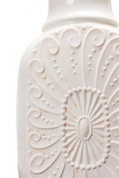 KPM West German Mid Century Raised Medallion and Spiral Pattern White Porcelain