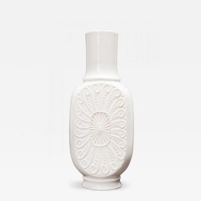 KPM West German Mid Century Raised Medallion and Spiral Pattern White Porcelain