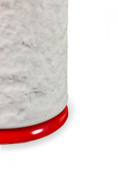 KPM West German Mid Century Red and White Textured Porcelain Vase