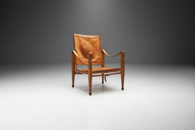 Kaare Klint Kaare Klint KK47000 Safari Chair in Patinated Leather Denmark 1930s