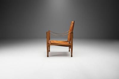 Kaare Klint Kaare Klint KK47000 Safari Chair in Patinated Leather Denmark 1930s