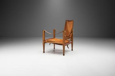 Kaare Klint Kaare Klint KK47000 Safari Chair in Patinated Leather Denmark 1930s