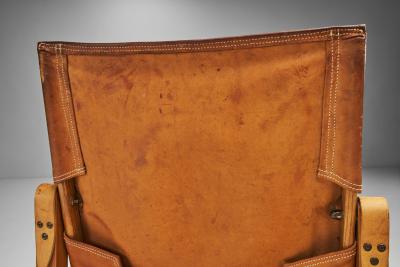 Kaare Klint Kaare Klint KK47000 Safari Chair in Patinated Leather Denmark 1930s