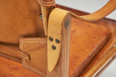 Kaare Klint Kaare Klint KK47000 Safari Chair in Patinated Leather Denmark 1930s