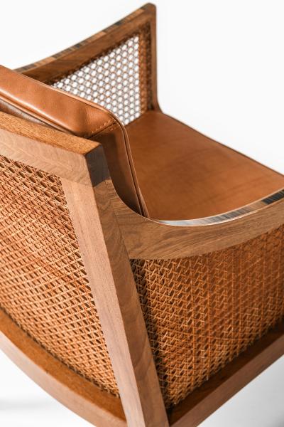 Kaare Klint Pair of Berg re Armchairs in Cane Leather Mahogany by Kaare Klint 1931