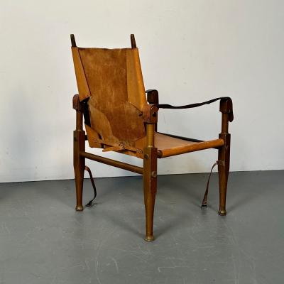 Kaare Klint Pair of Kaare Klint Danish Mid Century Modern Safari Lounge Chairs Rasmussen
