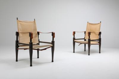 Kaare Klint Safari Chairs Designed by Kaare Klint for Rud Rasmussen 1960s