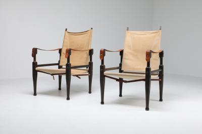 Kaare Klint Safari Chairs Designed by Kaare Klint for Rud Rasmussen 1960s