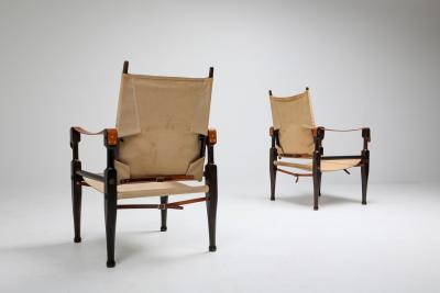 Kaare Klint Safari Chairs Designed by Kaare Klint for Rud Rasmussen 1960s