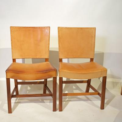 Kaare Klint Set of eight RED dinning chairs by Kaare Klint for Rod Rasmussen