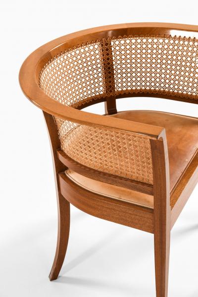 Kaare Klint The Faaborg Chair in Mahogany Cane and Leather by Kaare Klint 1914