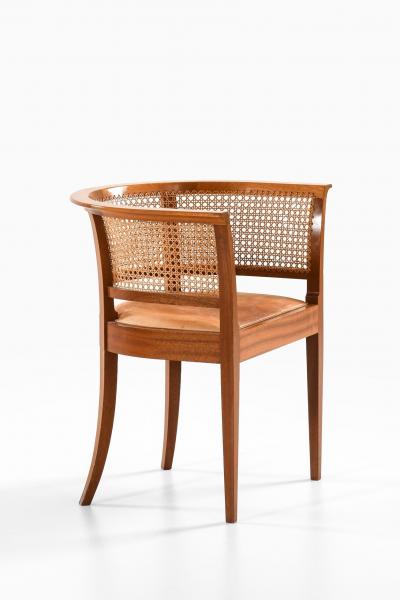 Kaare Klint The Faaborg Chair in Mahogany Cane and Leather by Kaare Klint 1914