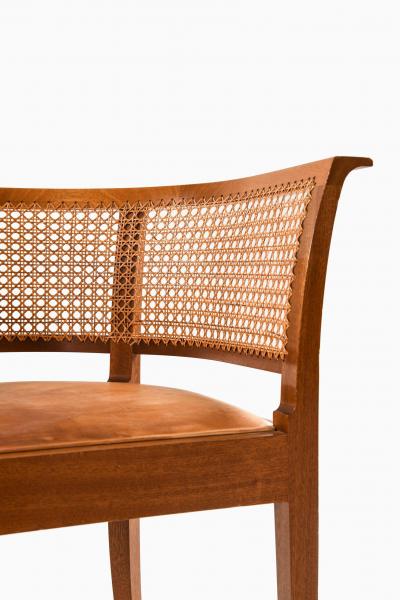 Kaare Klint The Faaborg Chair in Mahogany Cane and Leather by Kaare Klint 1914