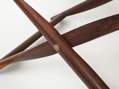 Kaare Klint Walnut and Canvas Propeller Folding Stool by Kaare Klint